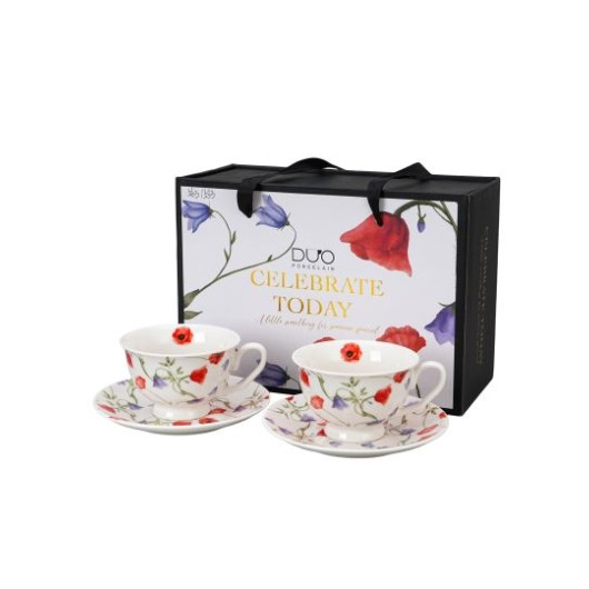 Skodelica in krožnik 2/1 porcelan Angela 250ml