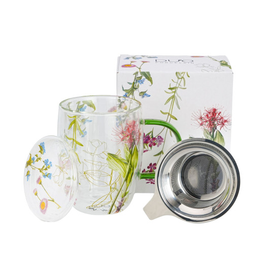 Skodelica termo steklena s cedilom Colors of Nature 350ml