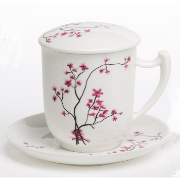 Skodelica s cedilom CHERRY BLOSSOM 0,35 L | Fine Bone China