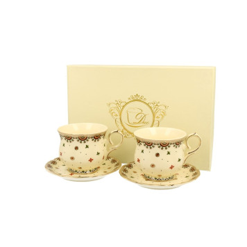 Skodelica in krožnik 2/1 Ecru Casablanca porcelan