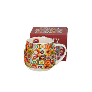 Skodelica porcelan Square With Circles 430ml