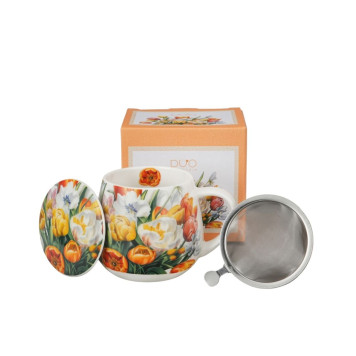 Skodelica s cedilom 430ml porcelan Tulips 